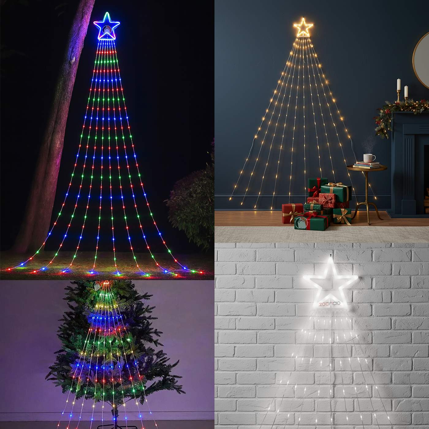 Estrella De Luces Navideñas Árbol Virtua